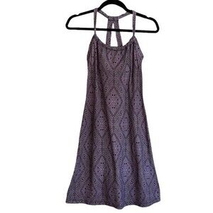 PrAna Quinn Breathe Athletic Mini Dress Racerback Geometric Purple Women’s XS